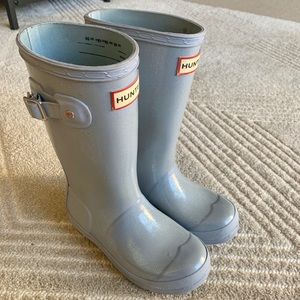 Hunter Original Glitter Skyblue KIDS Sz 12